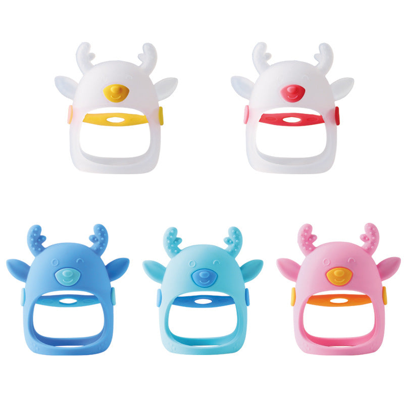 Anti-baby eating hand cover hand biting glue toothpaste  popular food grade silicone molar stick baby biting toothpaste