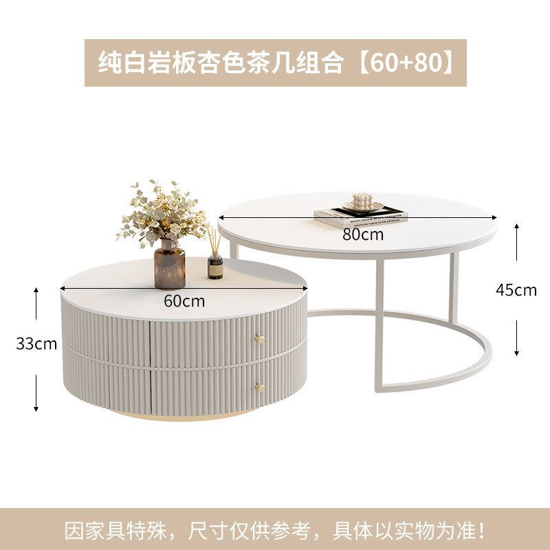 A slate coffee table living room for homecasual modern small apartment cream style accessible luxury round coffee table table combination
