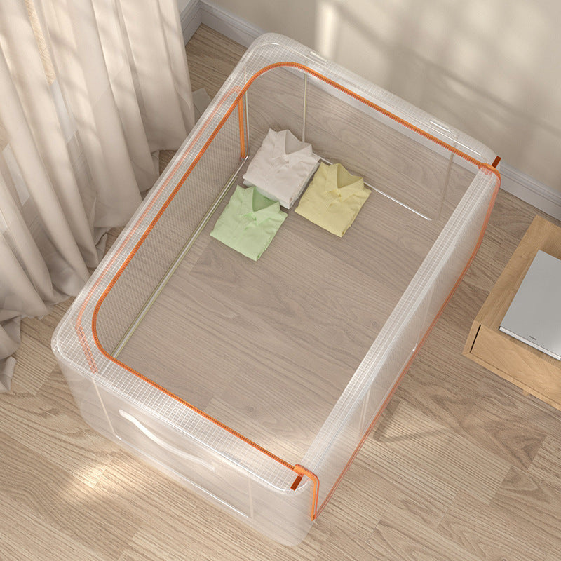 Bedroom new transparent PVC fabric clothing storage box dormitory finishing thickened large-capacity quilt Baina box