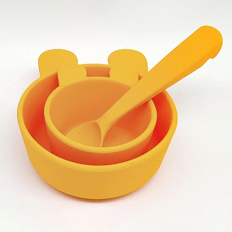 Food grade silicone complementary food bowl baby eating bowl training children cute rabbit suction cup bowl anti-drop feeding tableware
