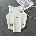 Petitesilmelegant butterfly short sleeveless vest suspender women's summersense of designniche style bottom shirt tops