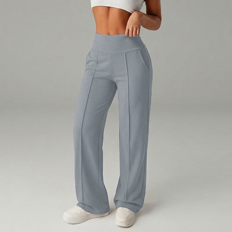 fashionhot girl style cross high waistcasual pants women's midline pleated draped elastic multi-color wide legs