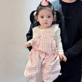 Spring & fall bottom shirt one-year-old baby girl cartoon overalls suit baby spring & fall style long sleeves cute outing clothes