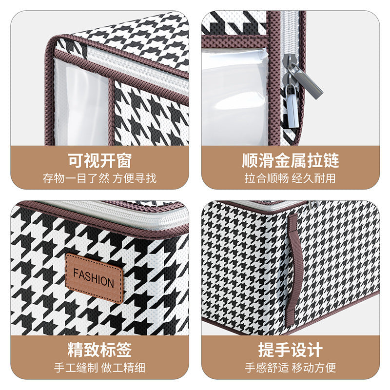 Quilt storage bag Thousand bird grid clothing bag Compression bag Travel moving sorting Student dormitory storage Cross-border bag