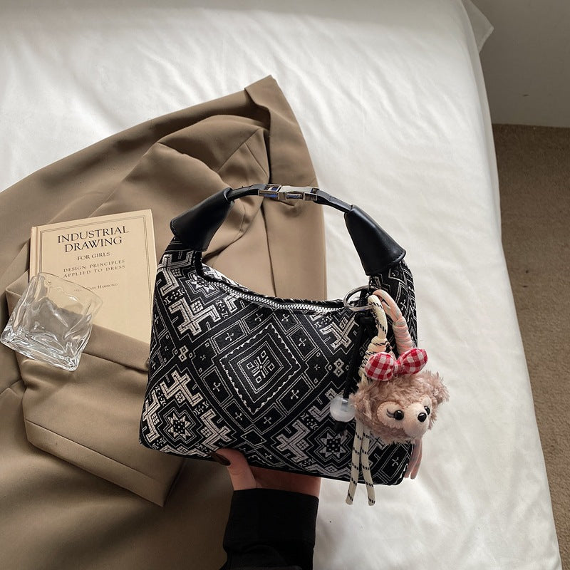 Foreign trade new Chinese portable small bag women's 2025 new Guofeng one-shoulder dumpling bag high-end versatile messenger bag