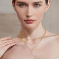 amazon new arrival round paper clip chain pendant necklace women's stainless steel trendyfashionpopular necklace
