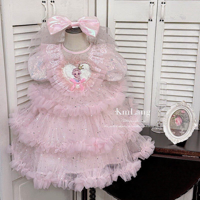 Girls' dress : frozen princess style, chic lace cake dress, elsa tutu, elsa gown - in stock