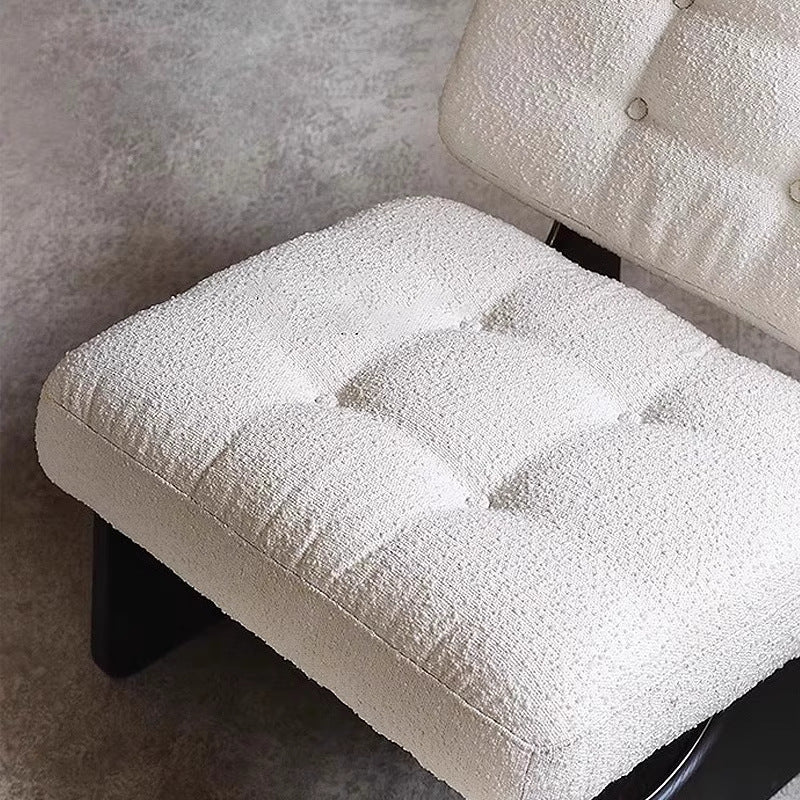 Solid wood single sofa chair - nordic mid-century designer style - living room, balcony, bedroom leisure chair - armless retro mesh