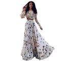 summer new european and american butterfly print dress two-piece set, bohemian maxi beach dress