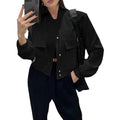 cross-border e-commerce women's fashion: european and american summer new arrivals - elegant commute round neck short single-breasted jacket