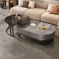 Slate oval coffee table for home living roomaccessible luxury modern casual small apartment tea table 2025new arrival combination