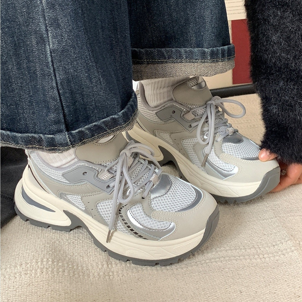 Best sellingeasiest for matchthick sole dad shoes women's spring & fallpetites increase height 2025new arrival fried street european goods sports casual shoes