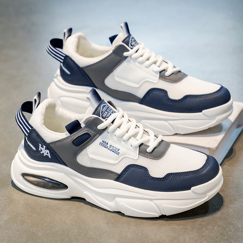 Men's shoes 2026 new spring breathable mesh youth casual sports shoes fashionable versatile height increasing dad shoes