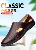 【100% genuine cowhide leather】clearance sale - grab a bargain! discontinued sizes men's leather sandals, summer anti-slip dad shoes