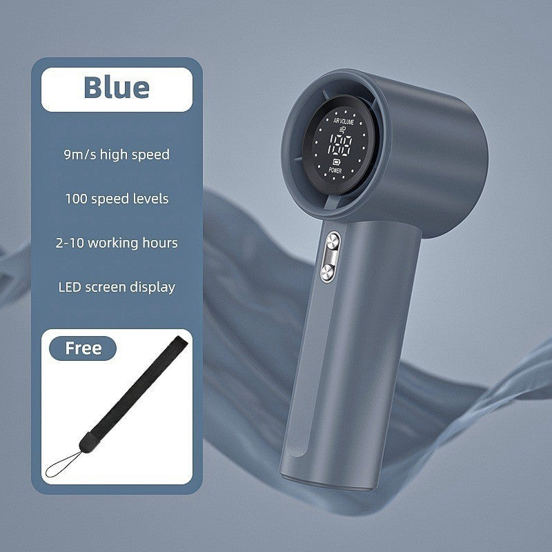 S001 hot model handheld small fan usb charging 100 levels digital display mini high speed handheld turbine violent fan