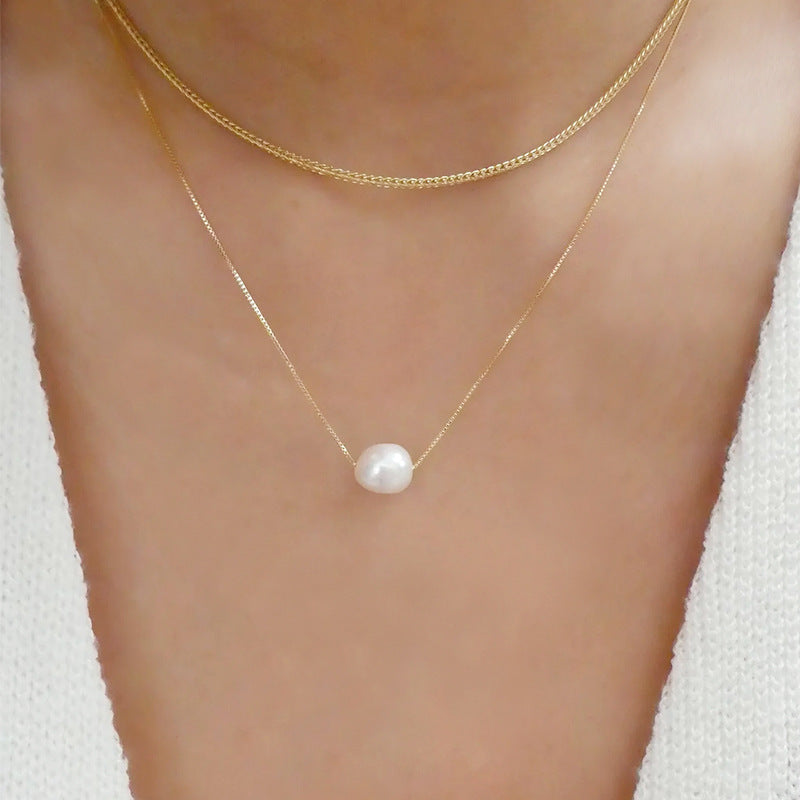 Pearl clavicle chain wholesale fashion cross-border jewelry longhalter accessories women's fashioneasiest for match alloy multi-layer necklace