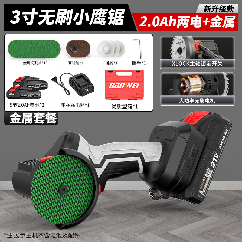 Wholesale nanwei brushless small eagle saw multi-purpose polishing and seam clearing lithium electric small mini angle grinder rechargeable cutting
