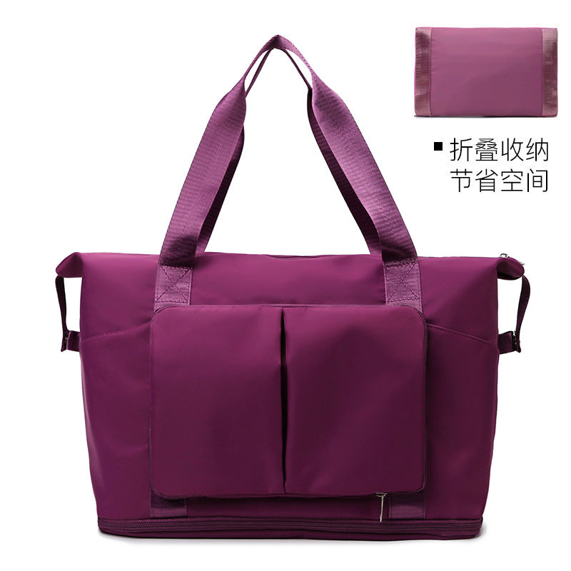 Portable folding sports fitness bag dry and wet separation short-distance travel bag men and women expandable moving luggage storage bag