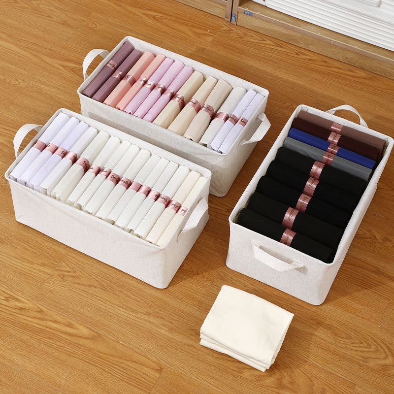 High quality Tianshan cotton foldable storage basket wholesale portable cloth pumping storage box fabric clothes storage finishing box