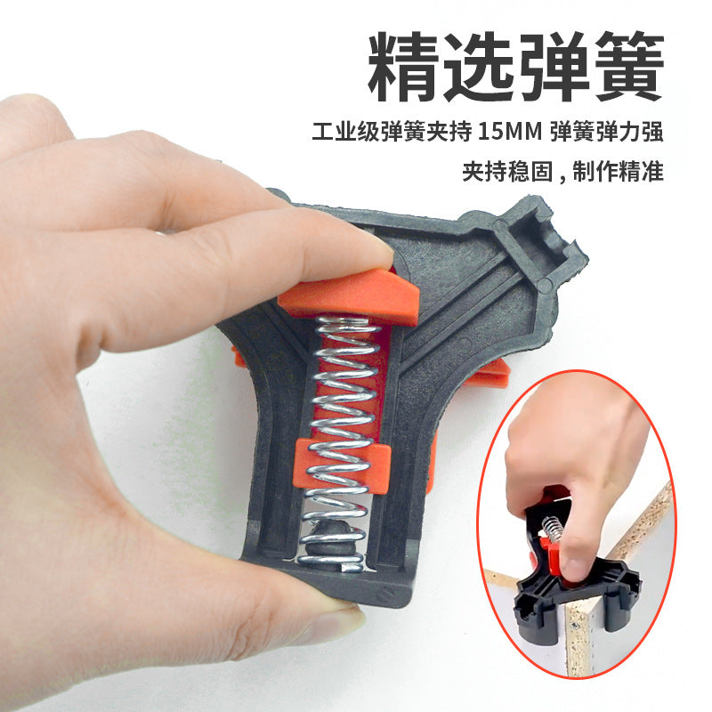 Woodworking Right Angle Clamp Holder Photo Frame Clamp 4-piece Set Furniture Picture Frame Clamp Installation Spring 90 Degree Tool Woodwork