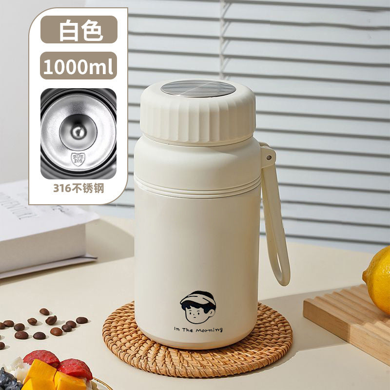 New arrival high-looking casual tea and water separator thermos cup food grade 316 stainless steel large capacity portable water cup