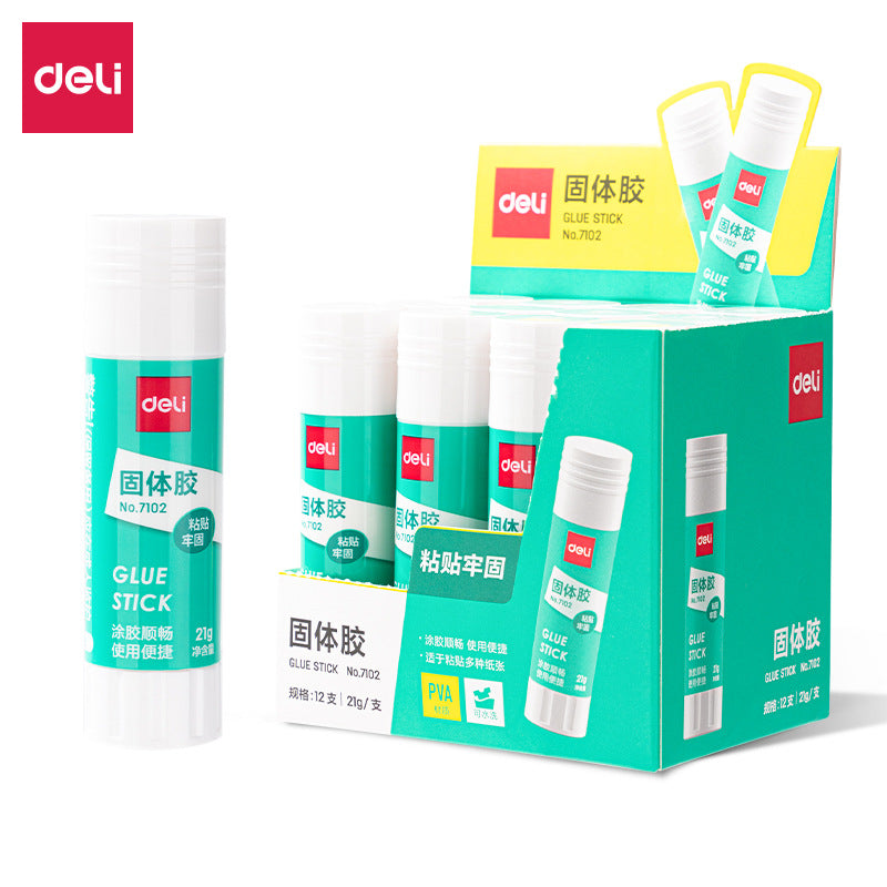Deli Stationery 7102 Solid Glue 21g Handmade Glue Solid Glue Student Children's Kindergarten Medium Glue Stick
