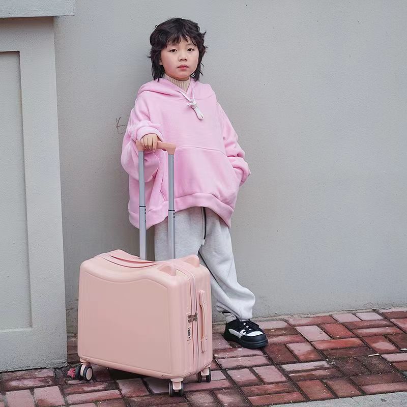 Children can sit suitcase 20 inch small box can board silent wheel universal wheel suitcase small and lightweight baby