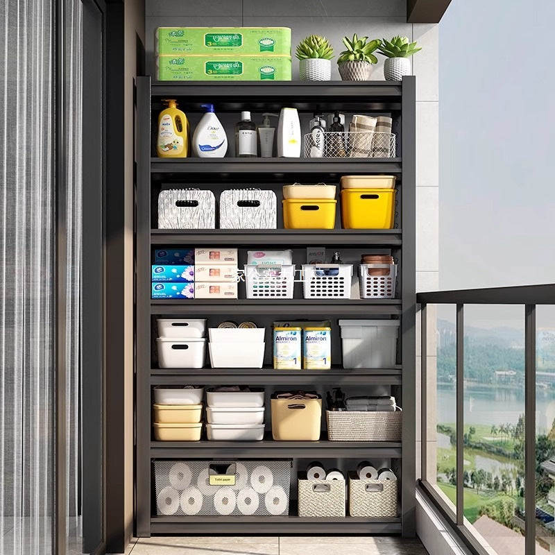Balcony Shelves Multi-layer Floor-to-ceiling Household Steel Shelves Display Shelves Warehouse Storage Shelves Sundries Storage Iron Shelves