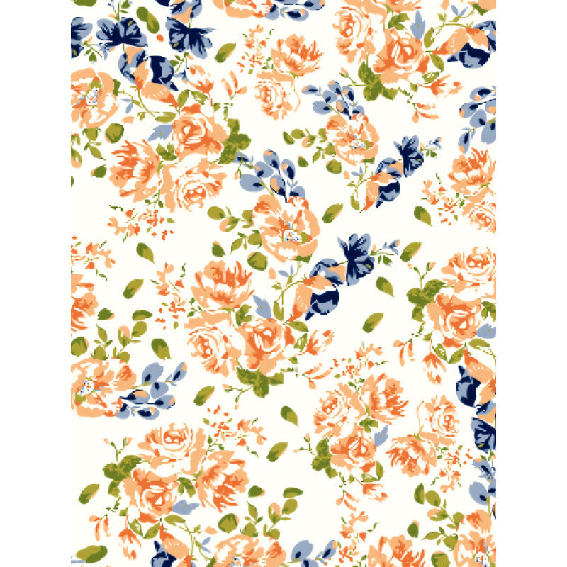 Aliexpress cross-border new women's fashion ruffle neck floral print a-line skirt