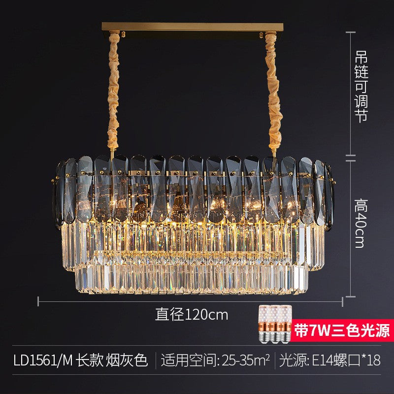 Light luxury crystal lamp creative living room chandelier post-modern simple atmosphere high-end villa Hong Kong-style restaurant bedroom lighting