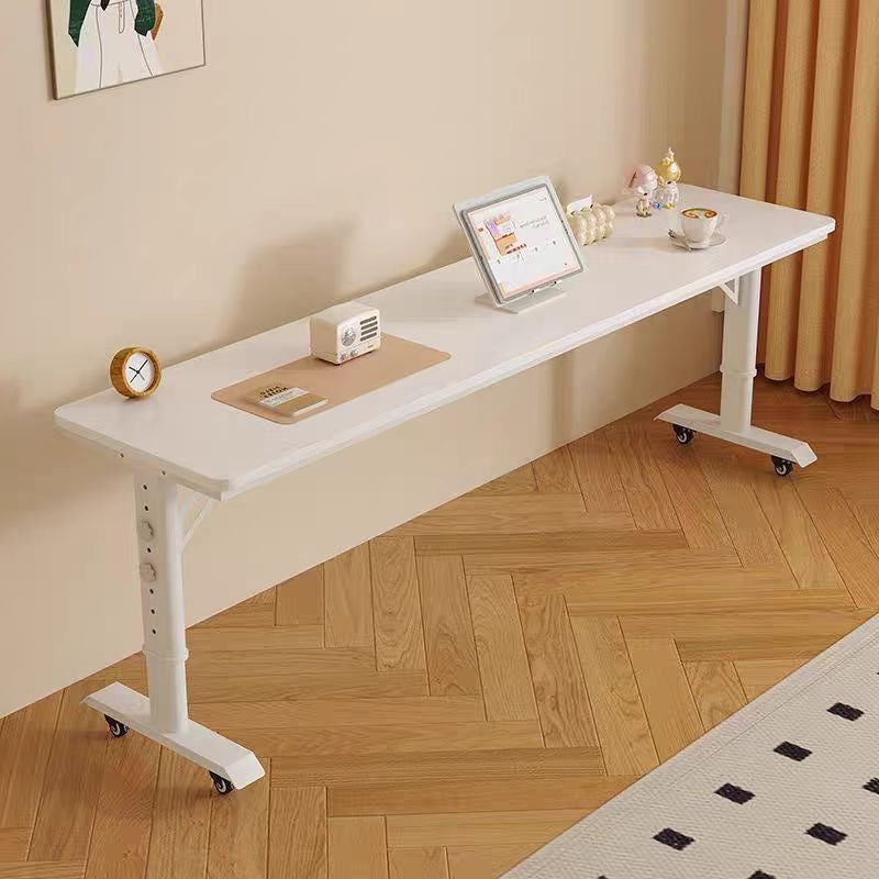 Computer desk pure solid wood cross-bed table movable adjustable table cross-bed lazy study desk long desk against the wall