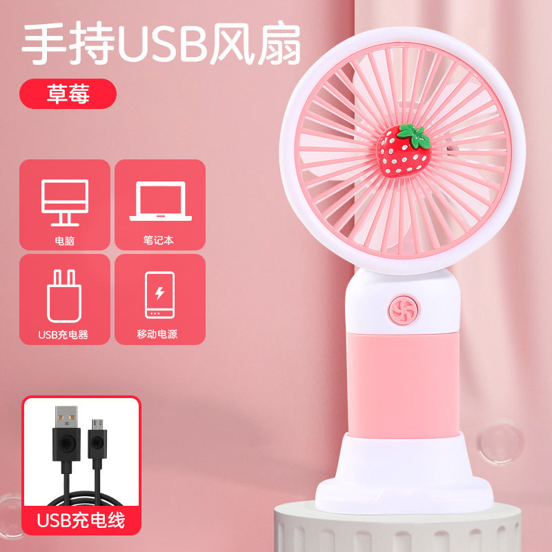 Bestselling cross-border handheld fan - portable usb rechargeable mini cartoon desk fan for office use