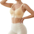 Amazon's new front-button push-up bra slimming look seamless intimates fitness breathable bra powder bottom bra