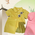 Girls' summer skirt set  new style chic & elegant mid-child casual short-sleeve skirt two-piece outfit
