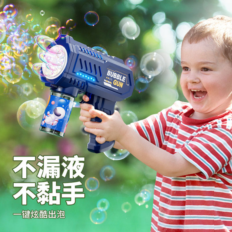 Influencer-approved space bubble machine - 10-hole handheld gatling automatic bubble toy - kids' bubble gun - wholesale for street vendors