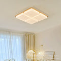 Wabi-sabi style solid wood square ceiling lamp stereo wave soft light b&b living room bedroom aisle simple atmosphere manufacturer