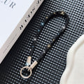 New classy sense of luxury square crystal mobile phone lanyard satchel style anti-lost anti-fall fashion bracelet wrist short rope