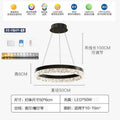 Modern nordic light luxury ring crystal chandelier - factory direct for living room, dining room, and bedroom
