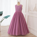 export girls' sleeveless lace patchwork long dress - elegant and stylish children's dress
