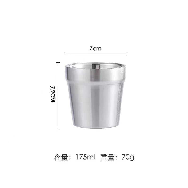304 korean style stainless steel double-walled drinking cup - gold bbq restaurant beer mug - stepped gold tiered cup - cold drink cup