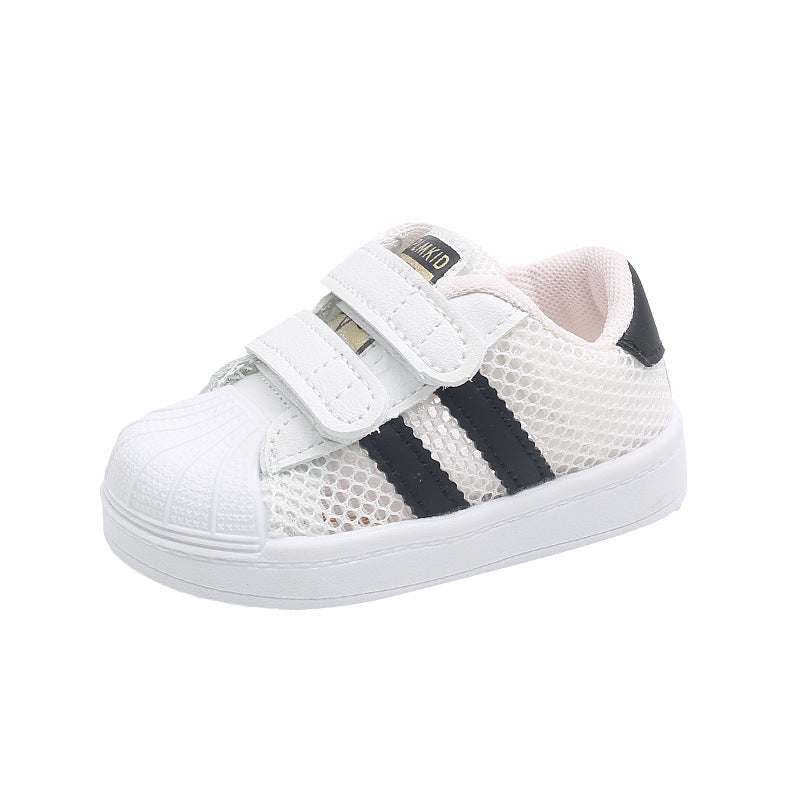 Kids' sneakers white shoes athletic shoes boys and girls baby first walkers infant shoes  spring/summer hollow-out mesh shoes