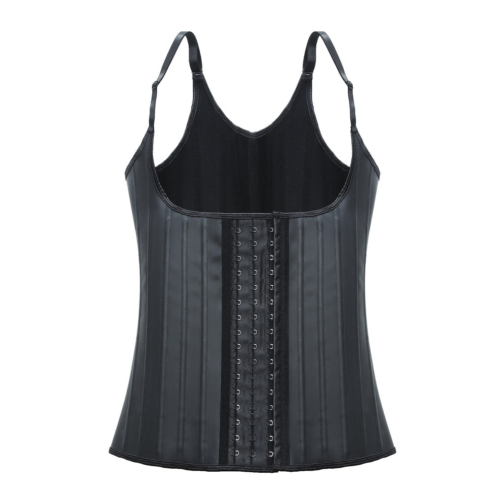 Sports shaping latex bodysuit - tightening tummy control corset - waist cinching shapewear tank top - workout shaping