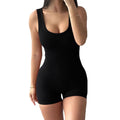 Amazon fashion cross-border women's tight waist yoga jumpsuit fashion style casual sports jumpsuit shorts