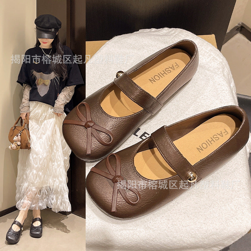 New arrival baotou flatsfrenchretrobows women's mary jane flats shoes flats soft bottom flats women's casual shoes