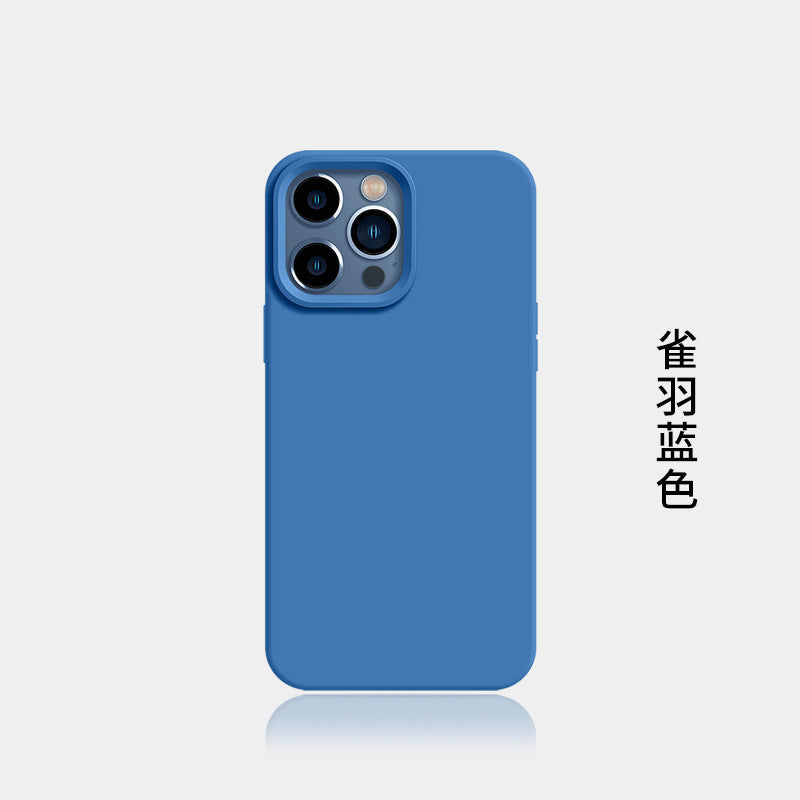 Suitable for iphone16pro liquid silicone mobile phone case new arrival apple 15 large hole all-inclusive 2 pure color protective cover soft