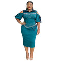 e-commerce   new slim-fit bodycon dress european and american african plus size women's dress