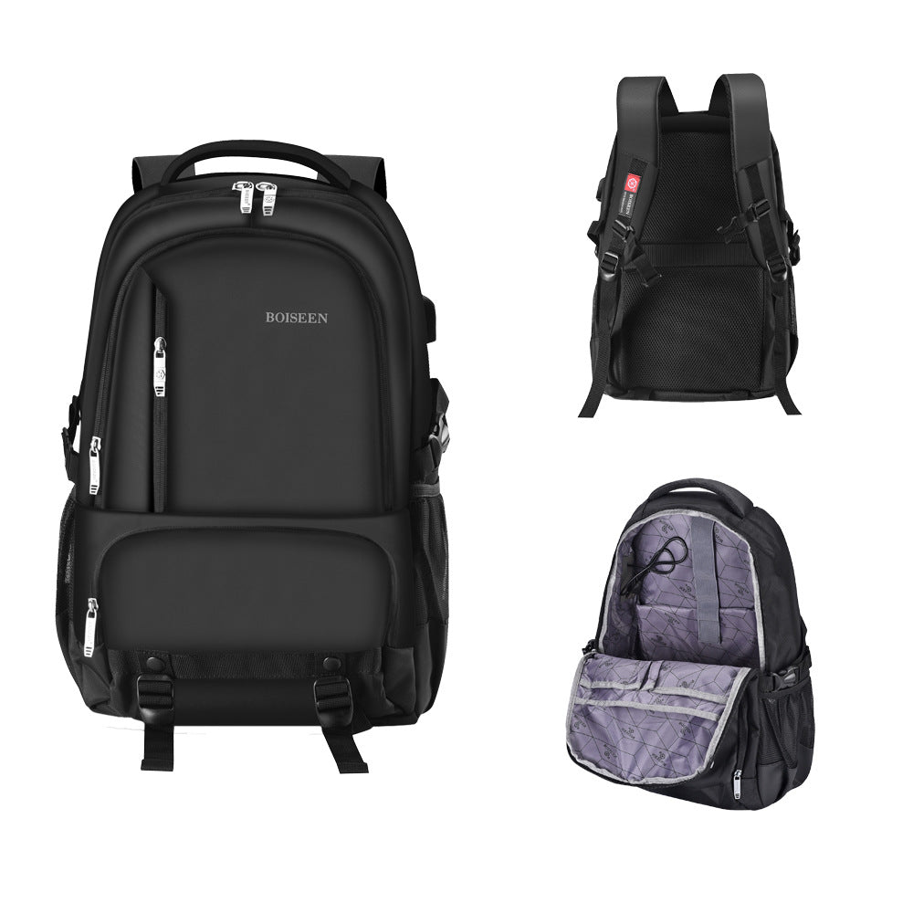 New men's business backpack Boiseen  multi-function USB interface outdoor travel men's backpack wholesale