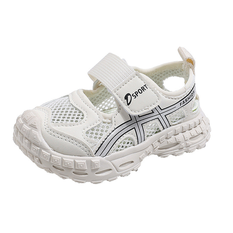 Summer kids sneakers breathable mesh girl frame shoes soft bottomnon-slip boys toe cap sandals 1-6 years old