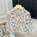 Kids' 100% cotton shirt - new autumn collection: korean style, all-over cartoon print, long-sleeve casual top - versatile and stylish for boys