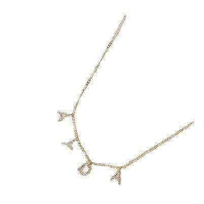 Hot-selling european and american diamond-studded 26-letter necklace, cuban chain, clasp chain, pearl necklace, diy name accessories